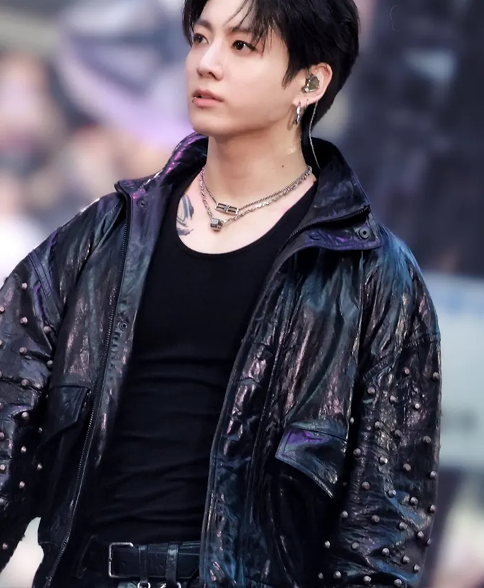 shop now Jungkook Custom Balenciaga Arirang Paris Tour Studded Jacket