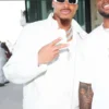 shop now Justin Jefferson White Party 2026 White Leather Jacket