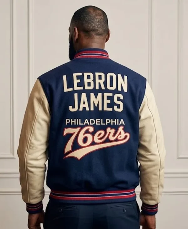 shop now LeBron James Philadelphia 76ers Letterman Jacket