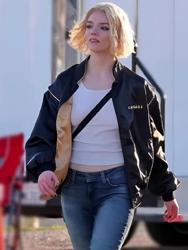 shop now Lucky S01 Anya Taylor-Joy Black Bomber Jacket
