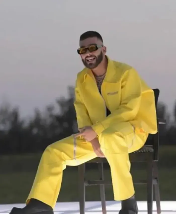 shop now Manuel Turizo Yellow Leather Jacket