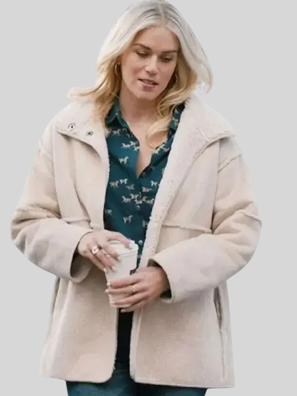 shop now Marshals Dolly Weaver Beige Shearling Jacket