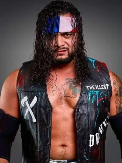 shop now Mike Santana TNA Rebellion 2026 Black Leather Vest