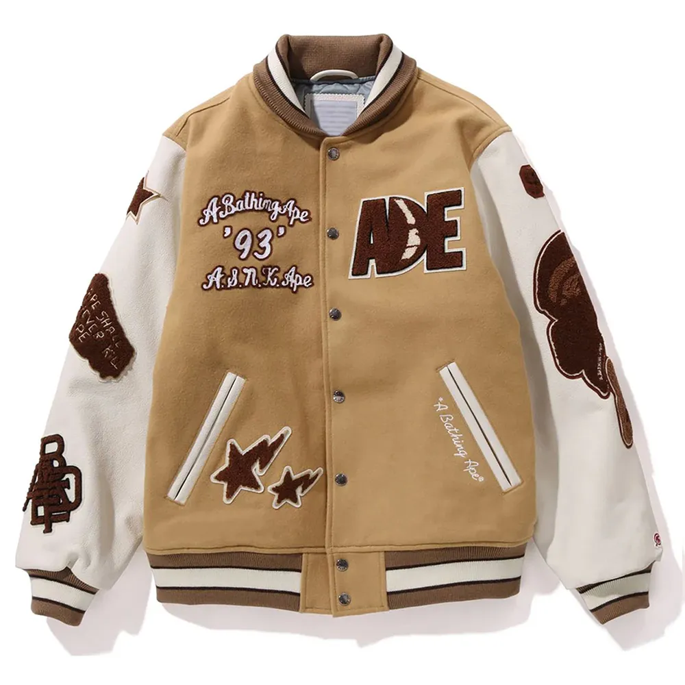 shop now Multi Motif Bape Varsity Jacket