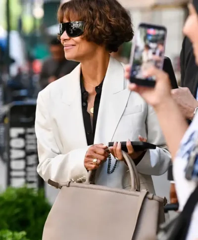 shop now NYC 2026 Halle Berry White Blazer