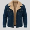 shop now Natalie Alyn Lind Denim Sherpa Jacket