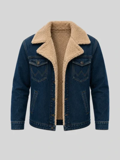 shop now Natalie Alyn Lind Denim Sherpa Jacket