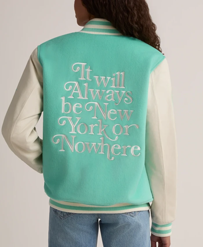 shop now New York or Nowhere Liberty Motto Varsity Jacket for sale