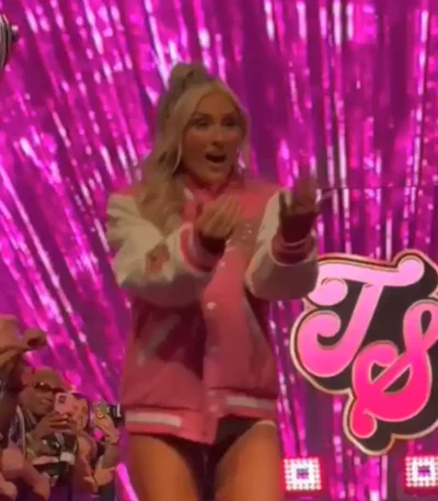 shop now Tiffany Stratton WWE Pink Varsity Jacket