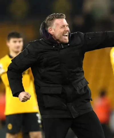 shop now Wolverhampton Wanderers VS Aston Villa Rob Edwards Jacket
