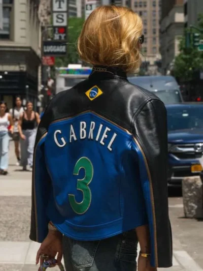 shop now World Cup 2026 Gabrielle Figueiredo Brazil Leather Jacket