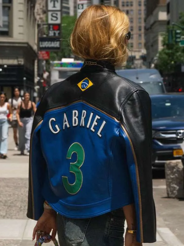 shop now World Cup 2026 Gabrielle Figueiredo Brazil Leather Jacket