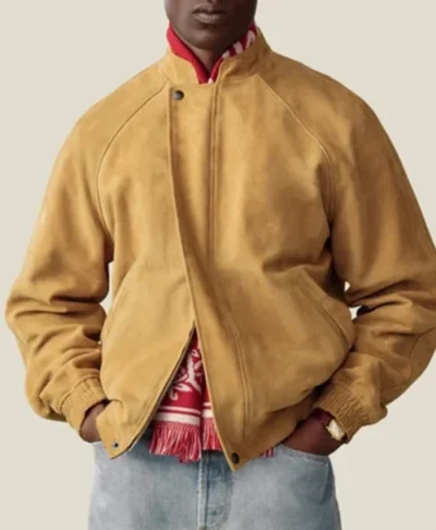 2026 Aimé Leon Dore Fall Tan Suede Cafe Racer Jacket