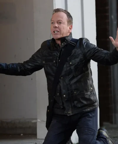 24 Kiefer Sutherland Black Leather Jacket