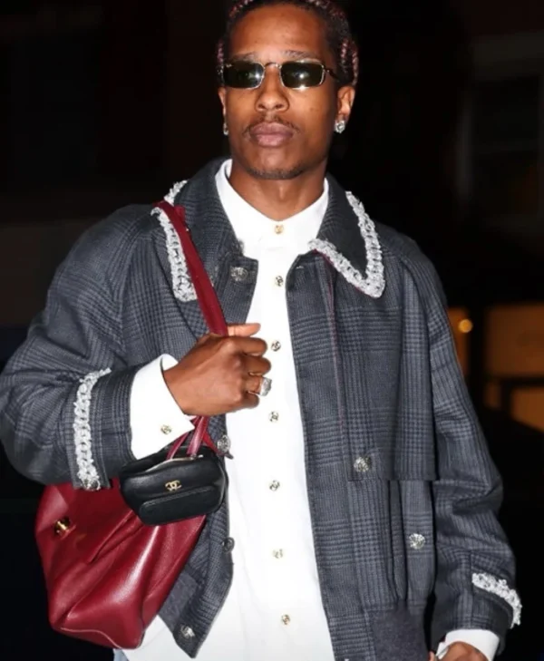 A$AP Rocky Fall and Winter Plaid Coat For Sale