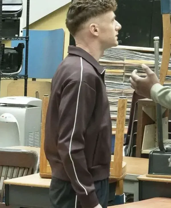 Abbott Elementary S05 Chris Perfetti Brown Track Jacket