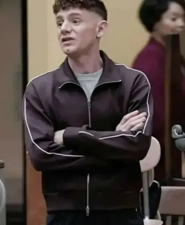 Abbott Elementary S05 Chris Perfetti Brown Track Jacket