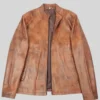 Aldren Tan Leather Zip Jacket