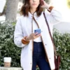 Alison Brie White Sherpa Jacket