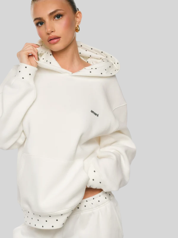 Amare Polka Dot White Hoodie