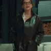 Annette Bening Lucky S01 Brown Leather Coat