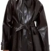 Annette Bening Lucky S01 Brown Leather Coat