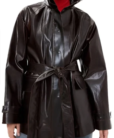 Annette Bening Lucky S01 Brown Leather Coat