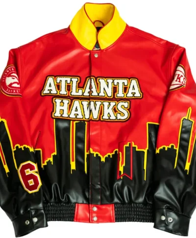Atlanta Hawks Leather Bomber Jacket