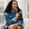 Azzi Fudd Custom Coach Blue Varsity Jacket