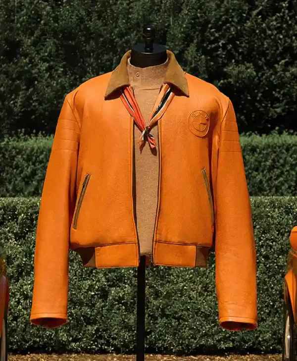 BMW Orange Leather Hawthorne Flight Jacket