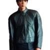 BTS Jin Gucci Primavera Green Leather Jacket