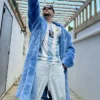 Bad Bunny World Tour 2026 Blue Fur Coat
