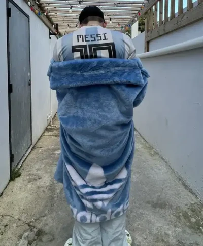 Bad Bunny World Tour 2026 Blue Fur Coat