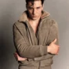 Belmont Cameli VMAN Photoshoot Suede Jacket