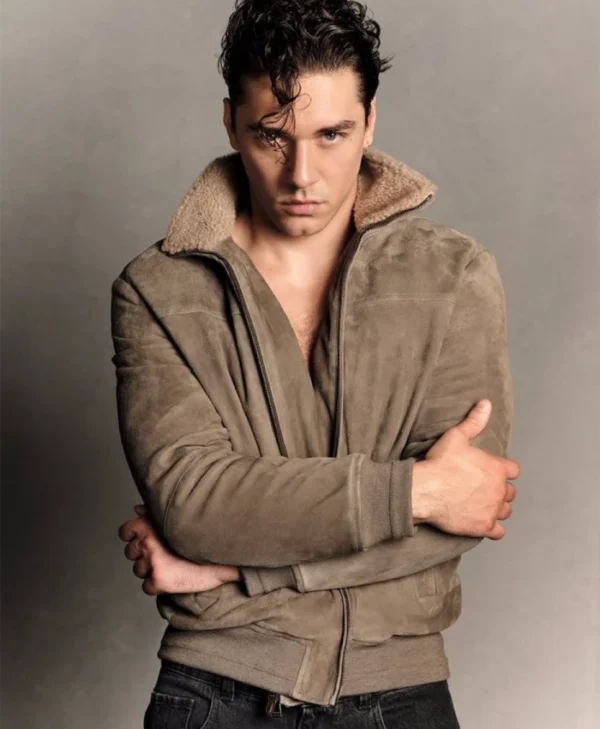 Belmont Cameli VMAN Photoshoot Suede Jacket