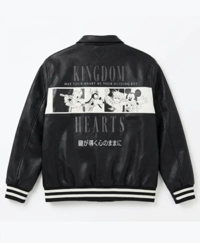 Boxlunch D23 Kingdom Hearts Black Leather Bomber Jacket