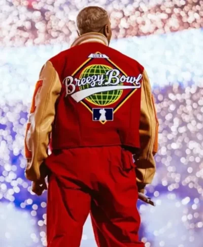 Breezy Bowl XX Chris Brown Letterman Red Varsity Jacket