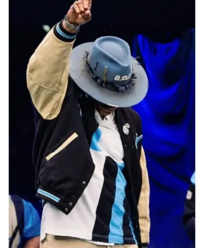 Cam Newton Panthers NFC Wild Card Playoffs Varsity Jacket