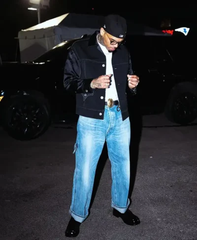 Chris Brown Boston Black Contrast-Stitch Jacket