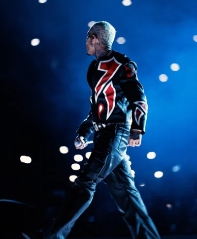 Chris Brown The R&B Tour Toronto Red And Black Leather Jacket