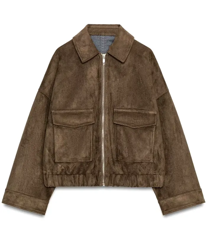 Christian Siriano Project Runway Brown Suede Jacket