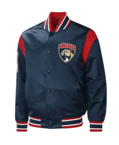 Christiansen Florida Panthers Force Play Satin Varsity Jacket