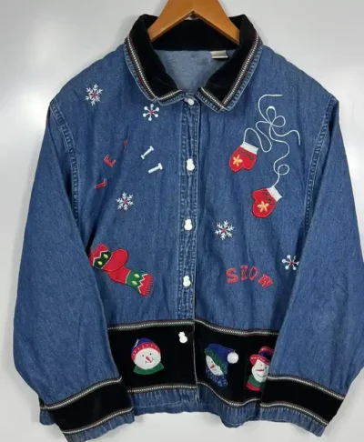 Christmas Blue Jean Jacket
