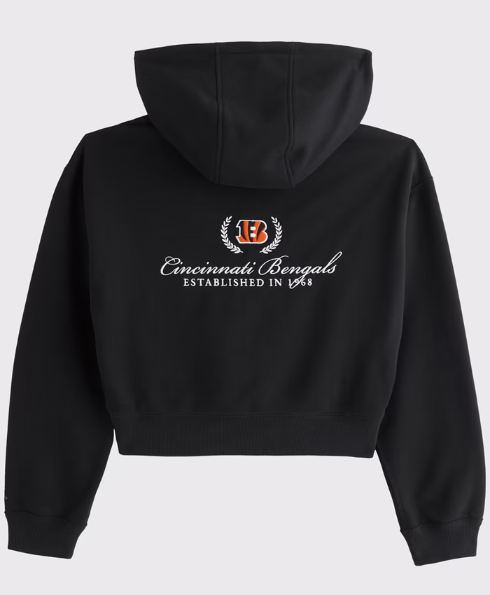 Cincinnati Bengals Abercrombie & Fitch Black Full-Zip Hooded Jacket