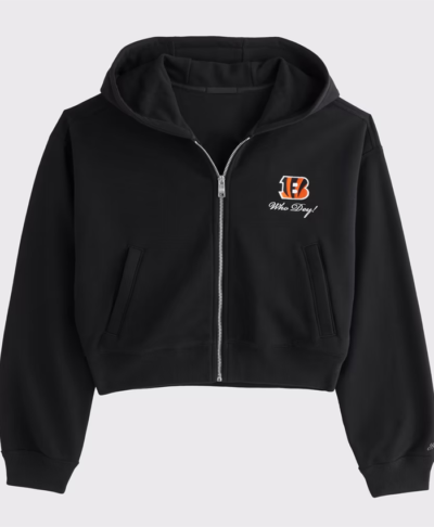 Cincinnati Bengals Abercrombie & Fitch Black Full-Zip Hooded Jacket