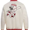 Cincinnati Reds Full Snap White Letterman Jacket