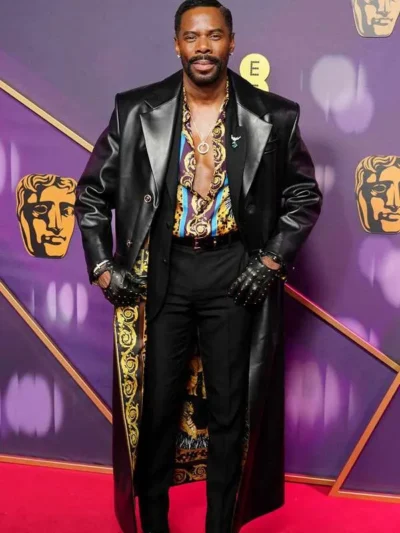 Colman Domingo BAFTA Black Leather Coat
