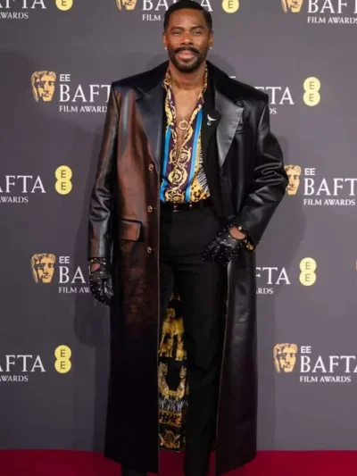 Colman Domingo BAFTA Black Leather Coat