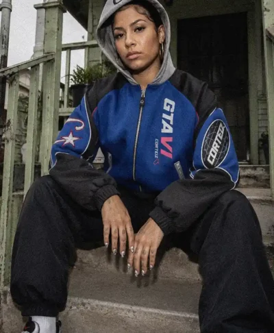Corteiz x GTA VI Blue Racing Zip-Up Jacket