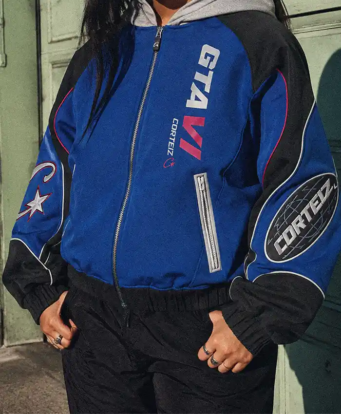 Corteiz x GTA VI Blue Racing Zip-Up Jacket